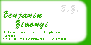 benjamin zimonyi business card